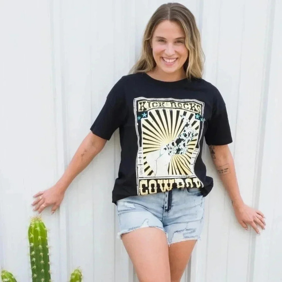 Daisy Rae Kick Rocks Cowboy T Shirt Dress or Top - One Size NWT - Picture 2 of 6